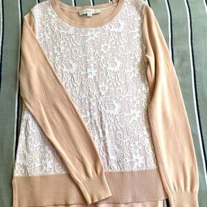 LOFT Lace-detail Pullover